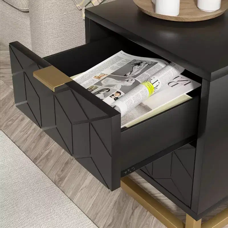 Biało-czarna materiałowa komoda do przechowywania, 5 i 6 szuflad