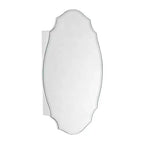 Biała nieregularna owalna bezramowa szafka łazienkowa z lustrem montowana natynkowo – 50,8x76,2 cm, 1-drzwiowa
