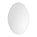 Biała nieregularna owalna bezramowa szafka łazienkowa z lustrem montowana natynkowo – 50,8x76,2 cm, 1-drzwiowa