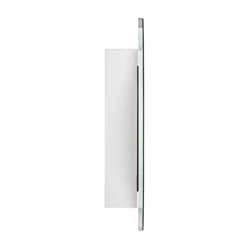 Biała nieregularna owalna bezramowa szafka łazienkowa z lustrem montowana natynkowo – 50,8x76,2 cm, 1-drzwiowa