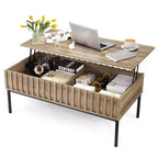 Stolik kawowy podnoszony Teak Brown z ukrytym schowkiem, 43"