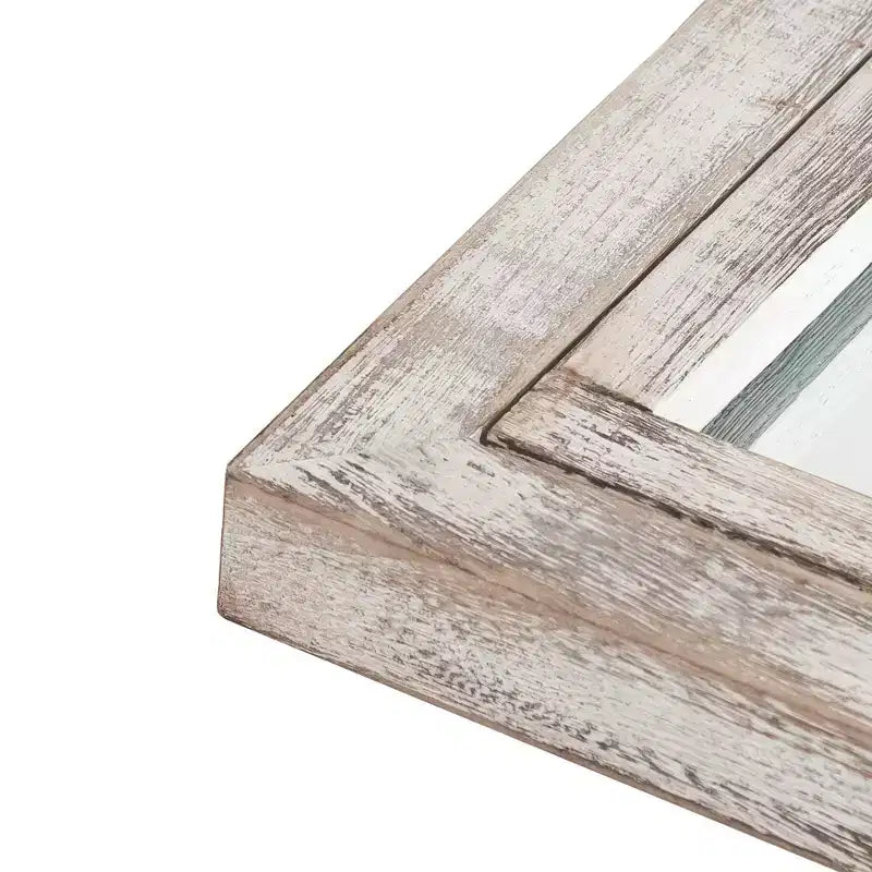 Lustro łukowe z litego drewna z kratką, 180x80 cm – Brązowe / Białe, 1-osobowe