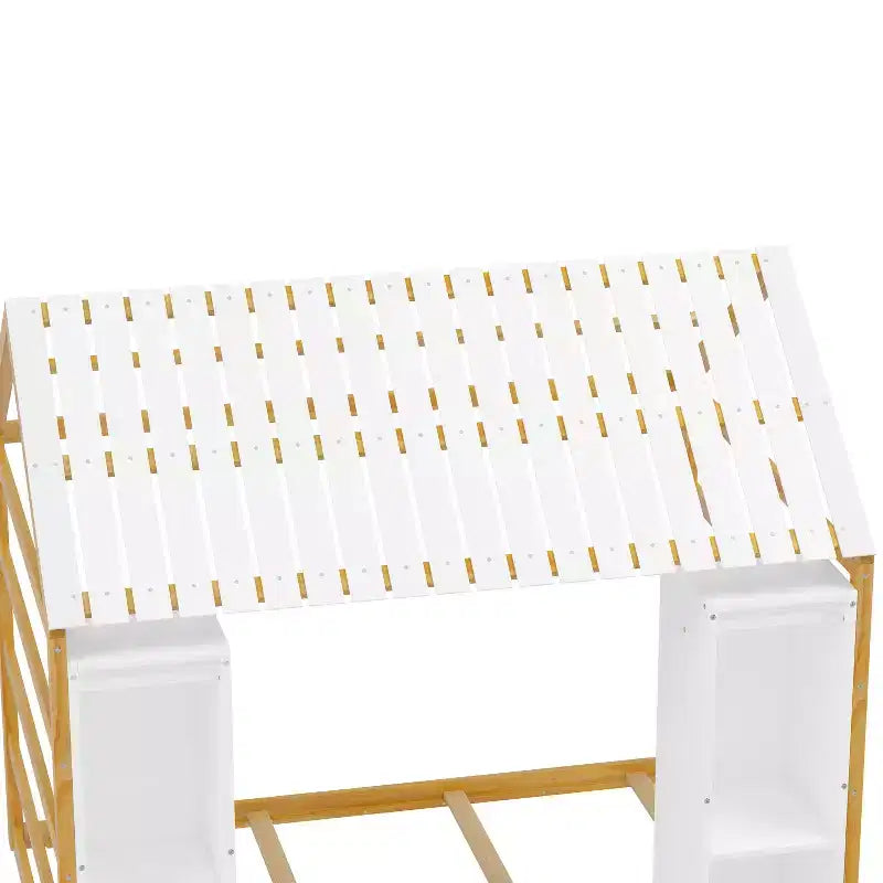 Łóżko podłogowe Montessori dla dzieci, pojedyncze – szare/naturalne, 1-osobowe