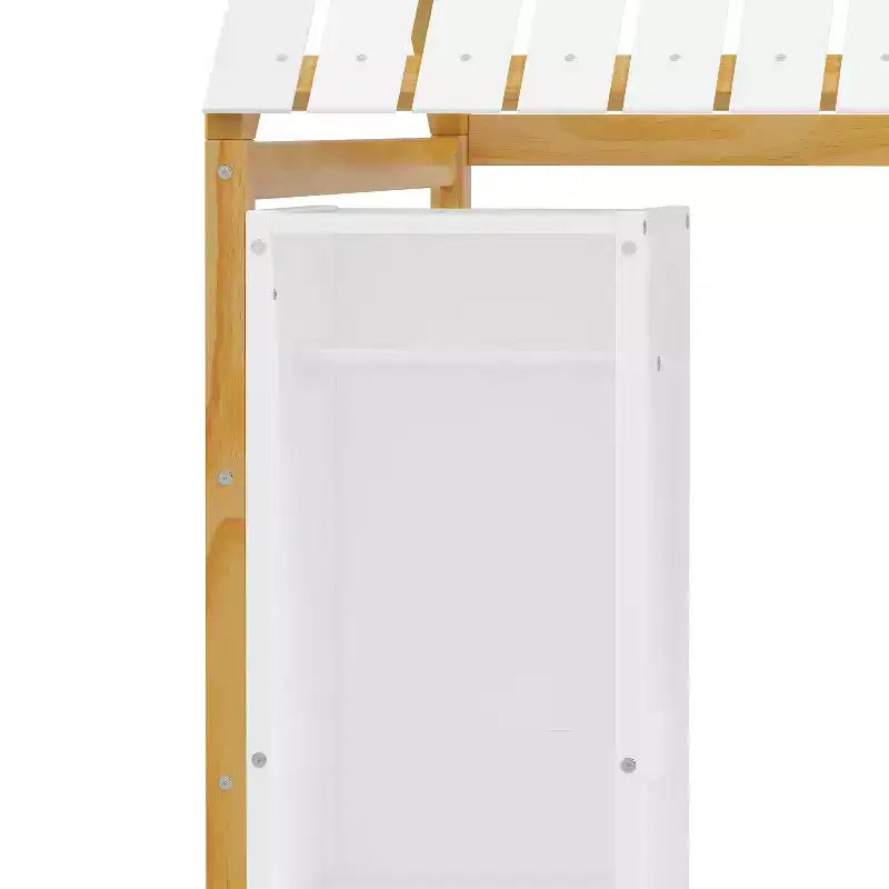 Łóżko podłogowe Montessori dla dzieci, pojedyncze – szare/naturalne, 1-osobowe