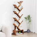 8-Tier Tree-Shaped Bookshelf Rustic-Style Open Shelving Unit Ideal for Living Rooms, Bedrooms, and Offices