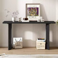 Unique Console Table with Round Hollow Legs, Modern Wood Entryway Table for Living Room and Entryway