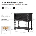 Jerardo 30 Wysoki stolik nocny z 2 szufladami i wbudowanymi gniazdami ładowania, zestaw 2 szt. | ARTFUL LIVING DESIGNS