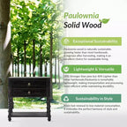 Jerardo 30 Wysoki stolik nocny z 2 szufladami i wbudowanymi gniazdami ładowania, zestaw 2 szt. | ARTFUL LIVING DESIGNS