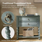Jerardo 30 Wysoki stolik nocny z 2 szufladami i wbudowanymi gniazdami ładowania, zestaw 2 szt. | ARTFUL LIVING DESIGNS