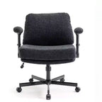 Criss-Cross Chair on Wheels C Flip Arms, Thick Cushion Wide Seat, Swivel Desk for Home/Apartment