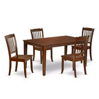 Beach Patio Dining Set 5pc Rectangular Table & Chairs Outdoor Furniture 60 Inch