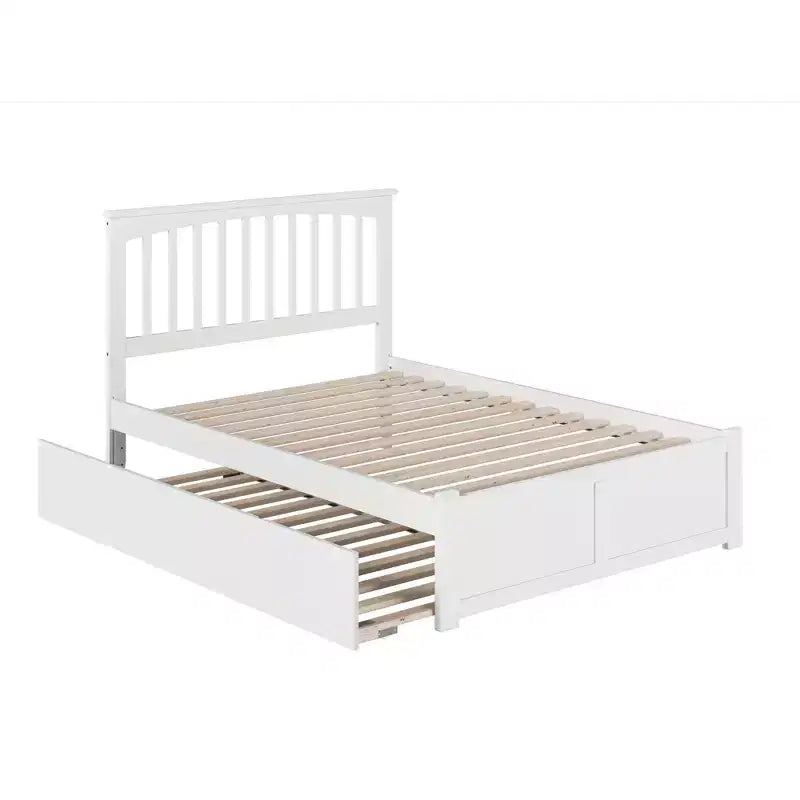 HomeStock 44.29 in.H White Full Size Freestanding Headboards with Mattress Platform