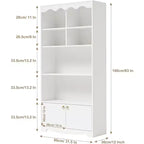 5-poziomowy drewniany regał stojący, wysoki na 160 cm, szafka ekspozycyjna, wolnostojący regał na książki, do domowego biura, gabinetu, kuchni